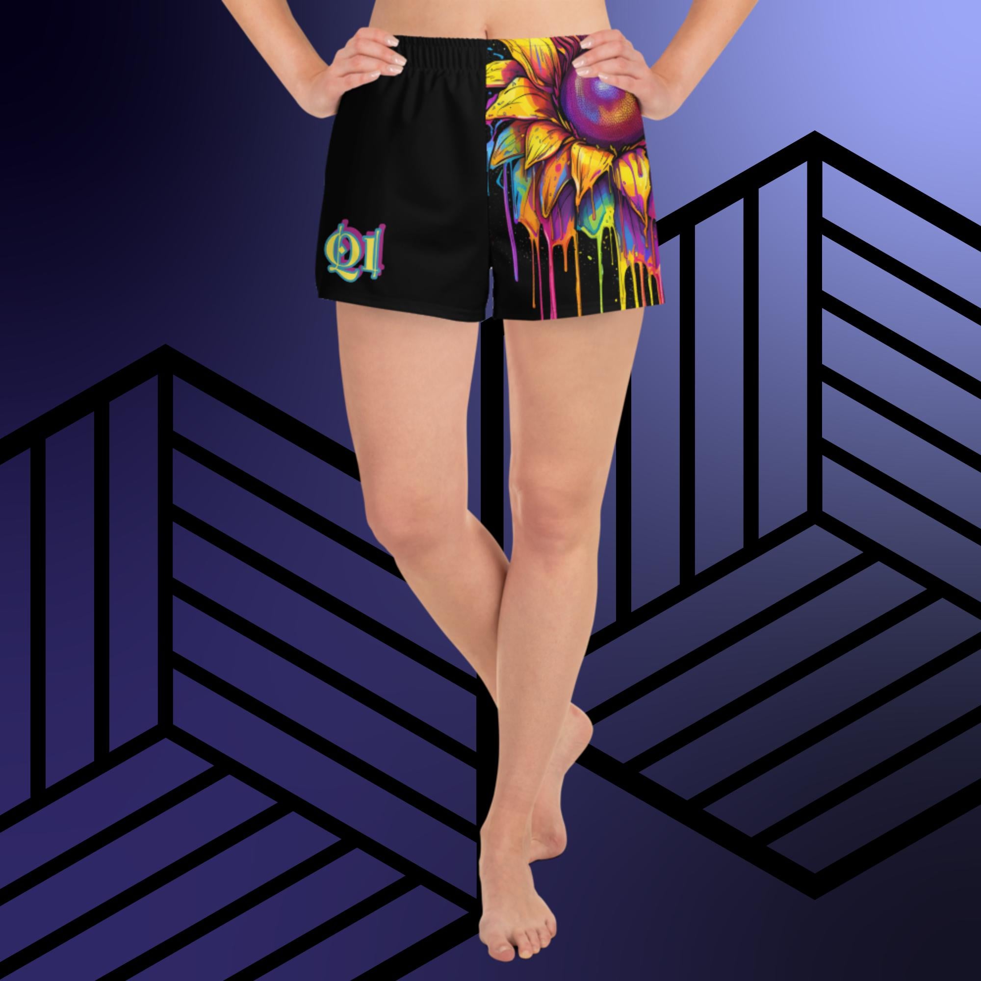 Psychedelic Sunflower Women’s Athletic Shorts
