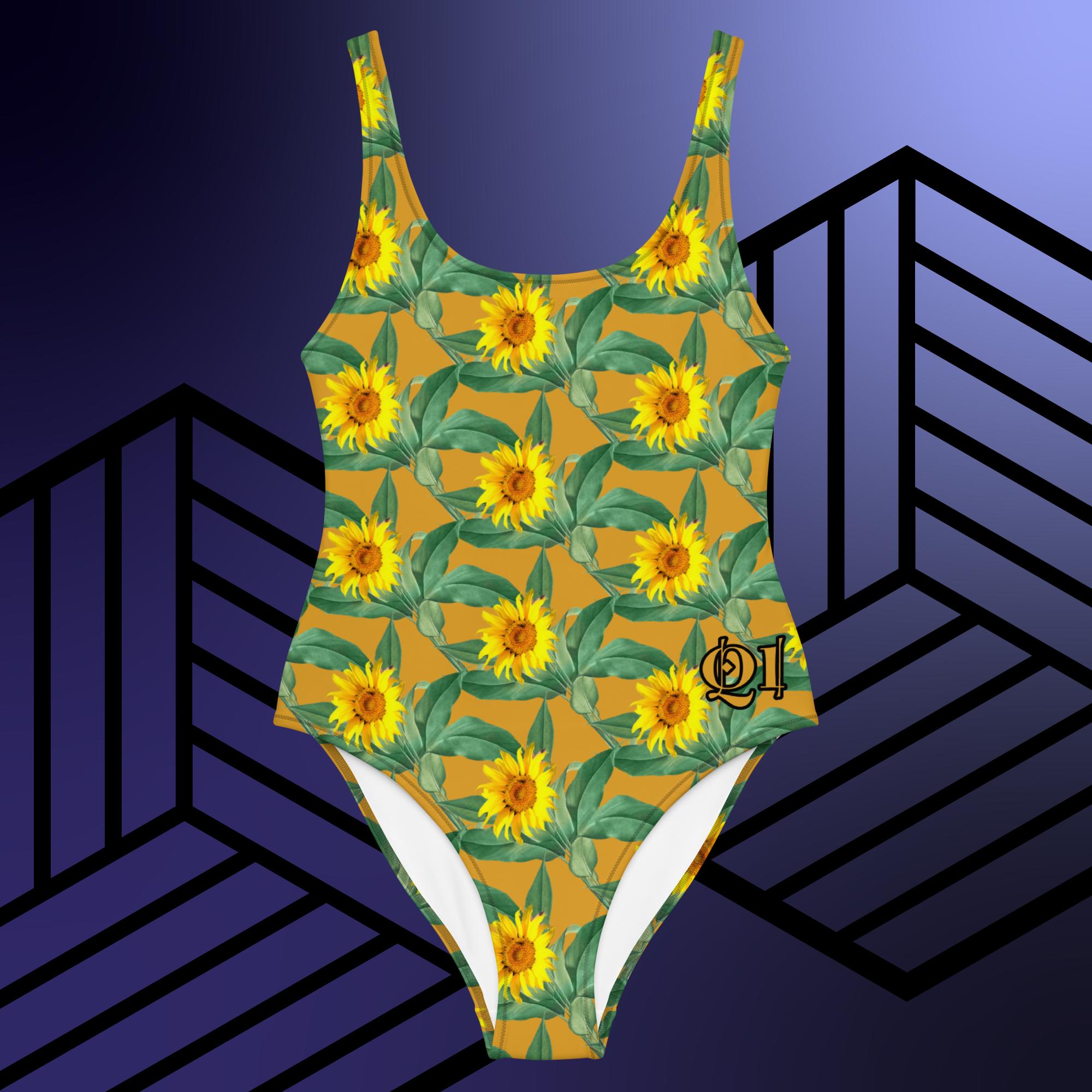 Cute Sunflower One-Piece Swimsuit