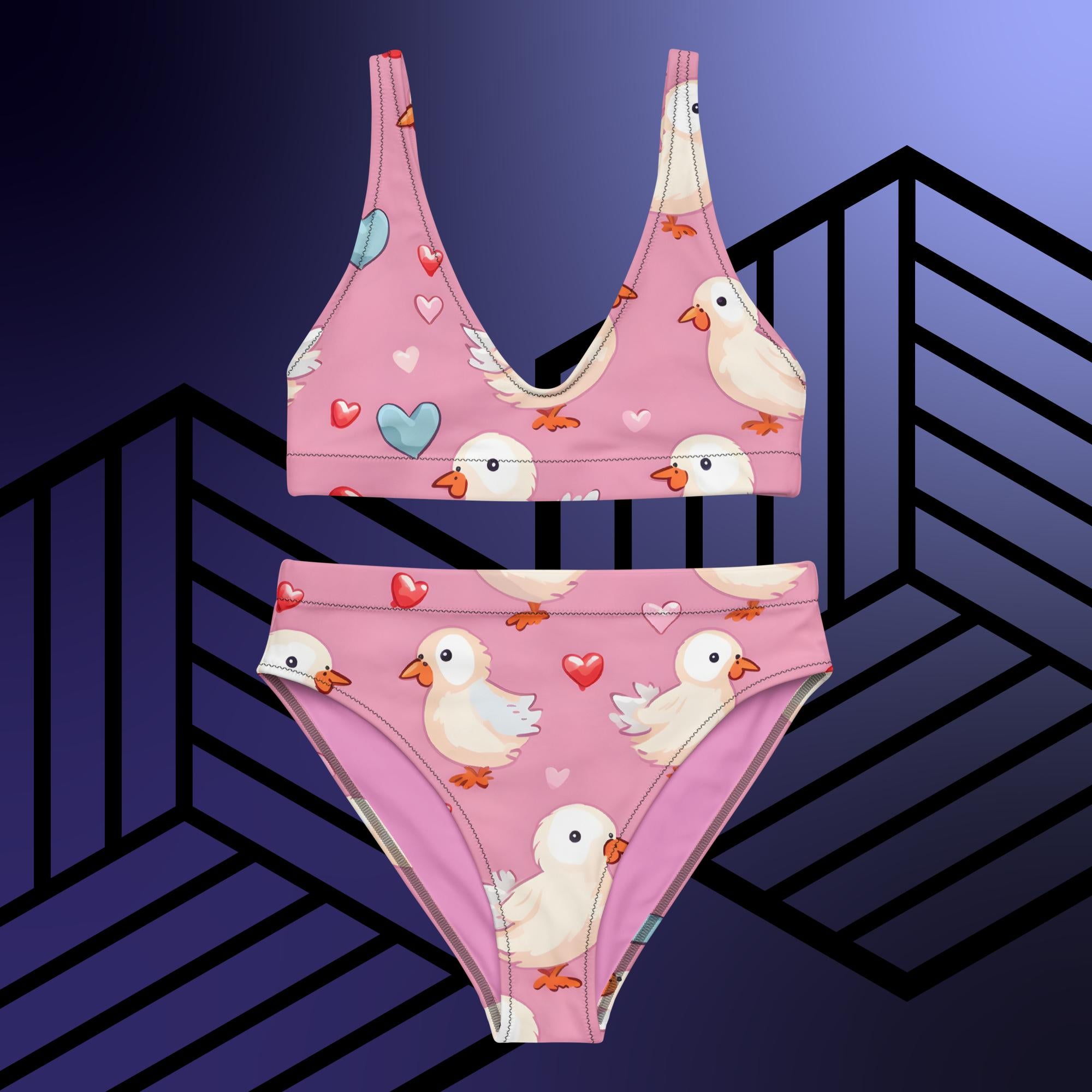 Love Birds high-waisted bikini